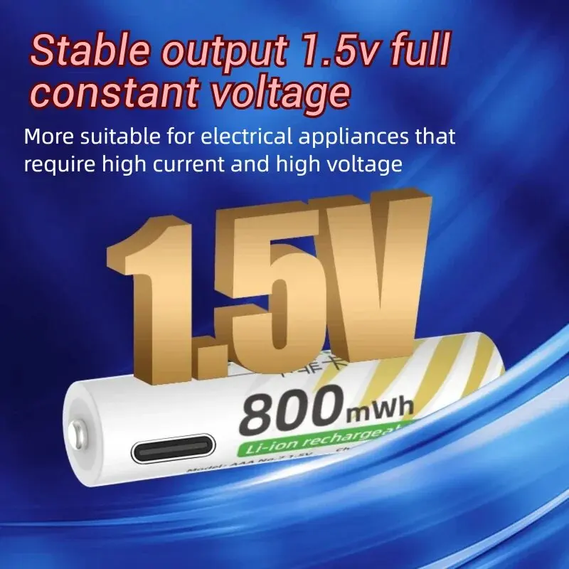 بطاريات ليثيوم أيون AA وAAA قابلة لإعادة الشحن USB ليثيوم أيون 3400mWh 1.5V AA بطارية قابلة للشحن + بطارية 800mWh 1.5V AAA #6