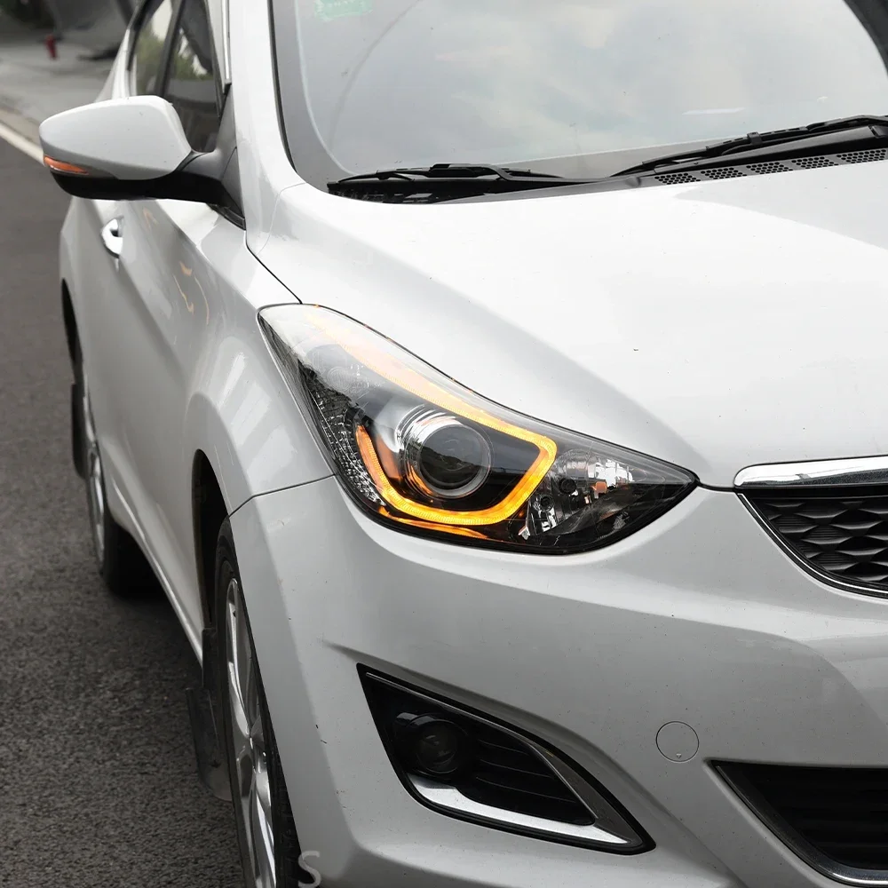 

Для Elantra Landdong 2012-2016 светодиодные автомобильные фары в сборе, обновленная высококачественная бифокальная линза, автомобильные передние фонари, аксессуары для инструментов