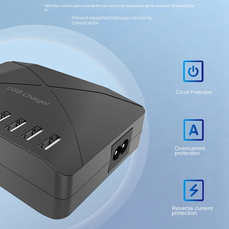 

1 Piece Fast Charge Charger Hub 8 Port Fast Charge Charger Charging Desktop Dock Charger US Plug White