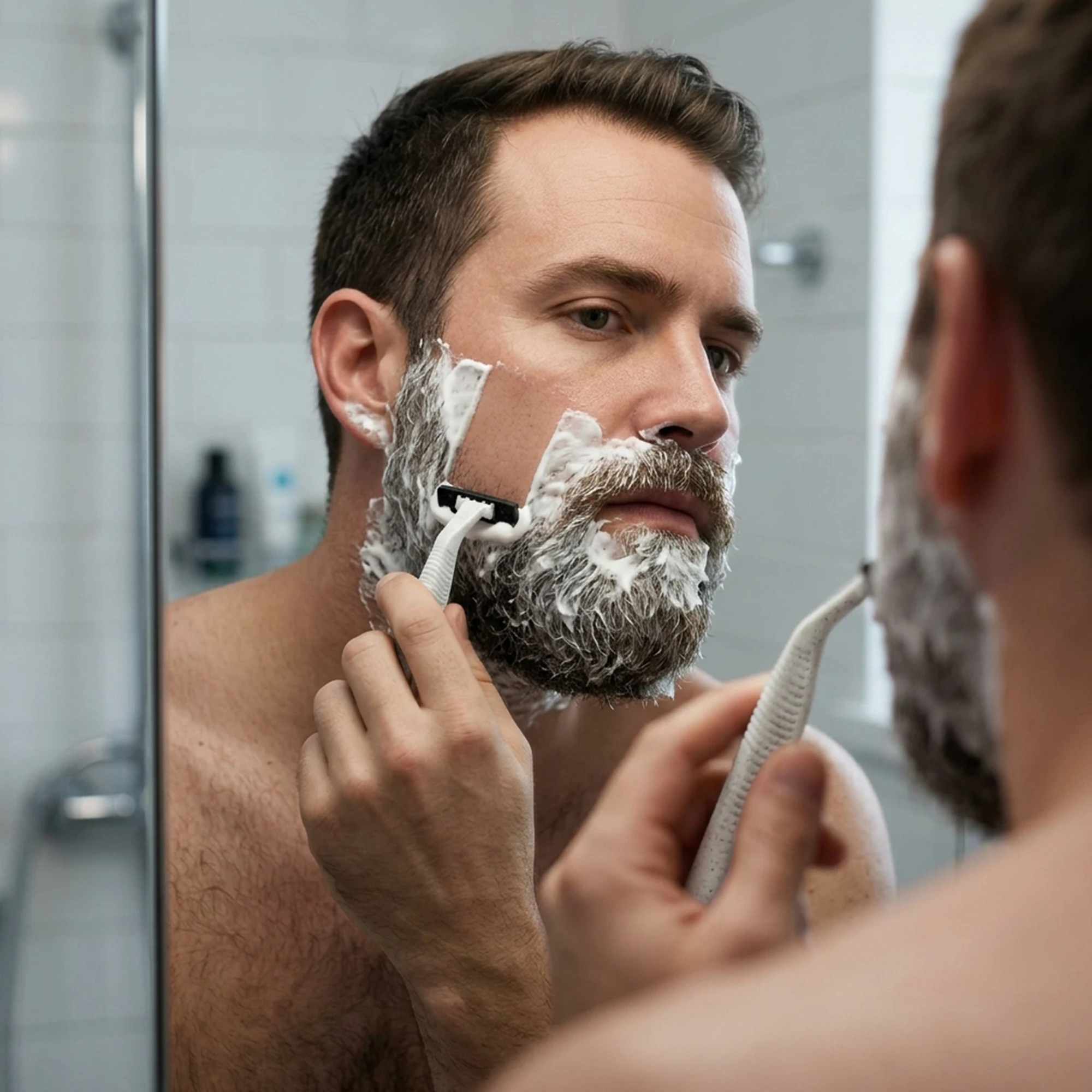3-Blade Disposable Travel Razors for Men, Eco Friendly Wheat Straw Handle, Portable Shaving Razor for Business Trip