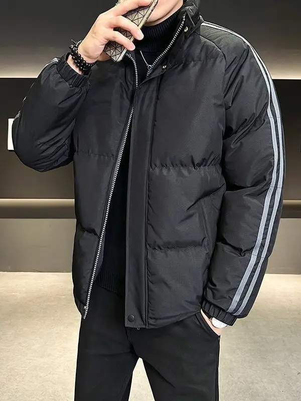 

High-End Winter Thiened Warm Couple Cotton Jaet Casual Men Women Collar Cotton Coat Bla Gold Youth ular Stand Fit