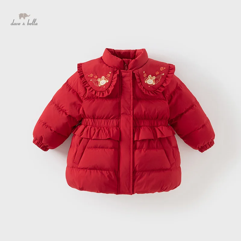

Dave Bella Children Girls Cute Cotton Duck Down Tops Outerwear 2024 Autumn Winter Casual Sweet Parkas Outdoor Warm DB4243300