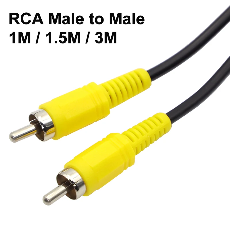 1/2/5pcs RCA Male to RCA Male Plug Audio Video Cable M/M RCA Connector Extension Coaxial Speaker AV Cable Cord Black 1M 1.5M 3M