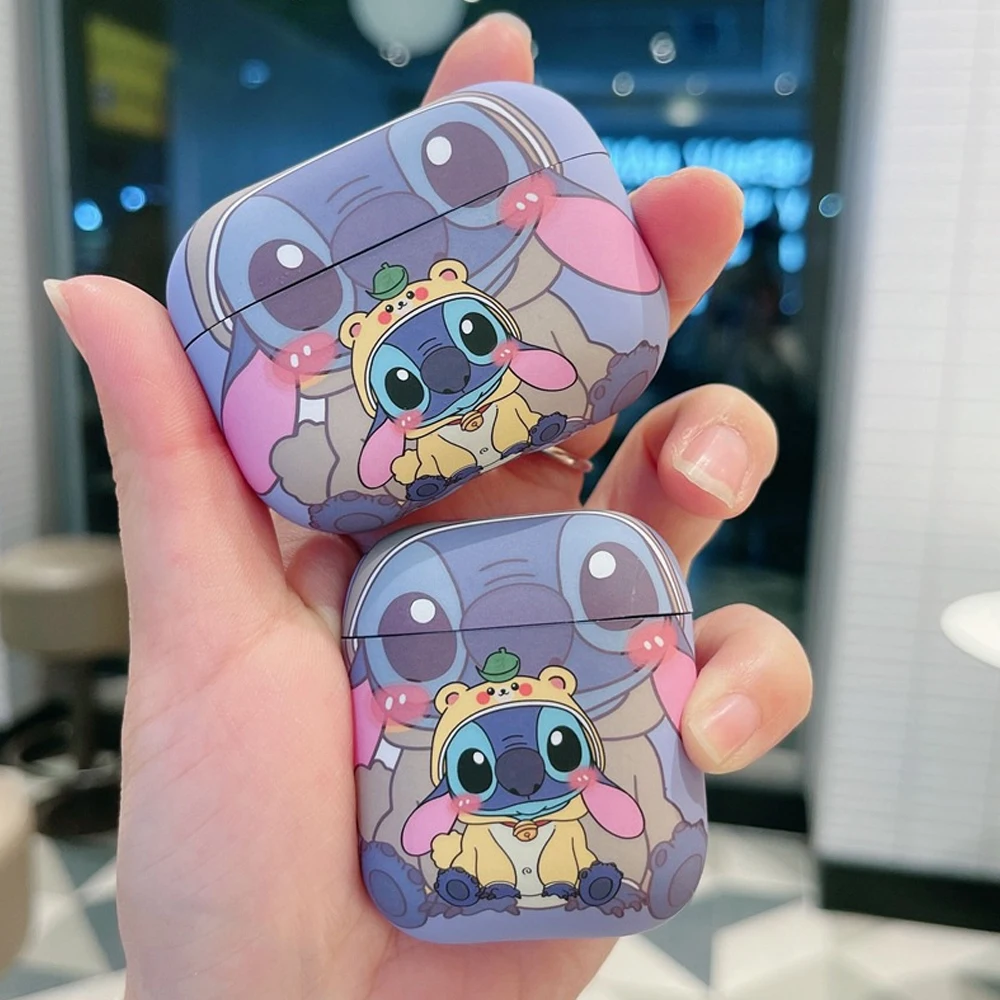 Cartoon Stitch Earphone Cases for Apple Airpods 4 1 2 3 Case for AirPods Pro2 2nd Case Soft Silicone Protective Case Accessories