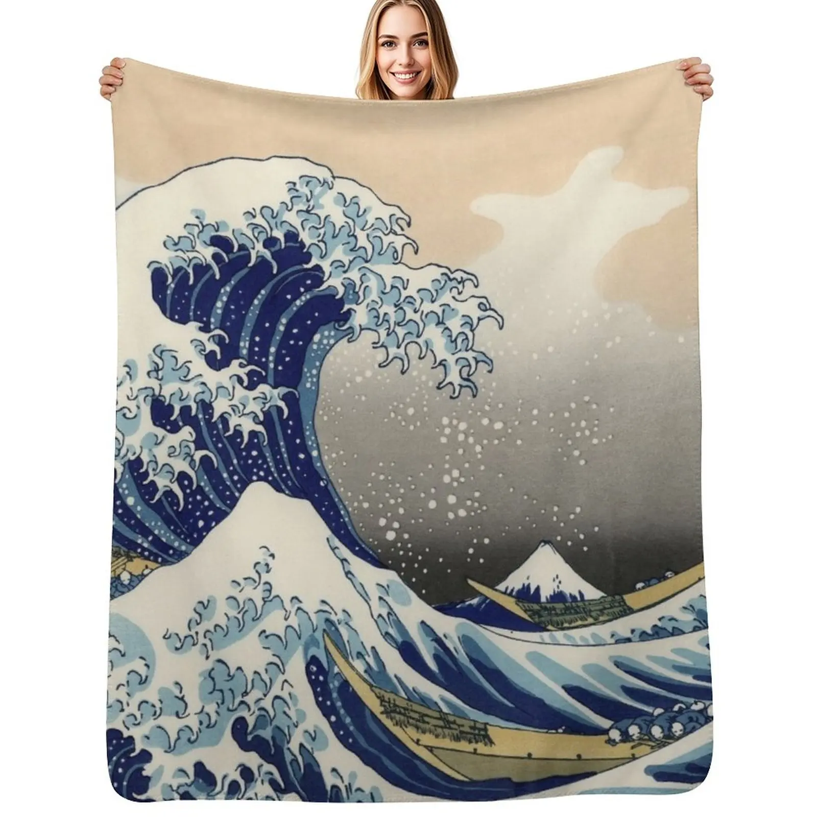 Great Wave Throw Blanket Versatile Cozy Throw Blanket for All Occasions