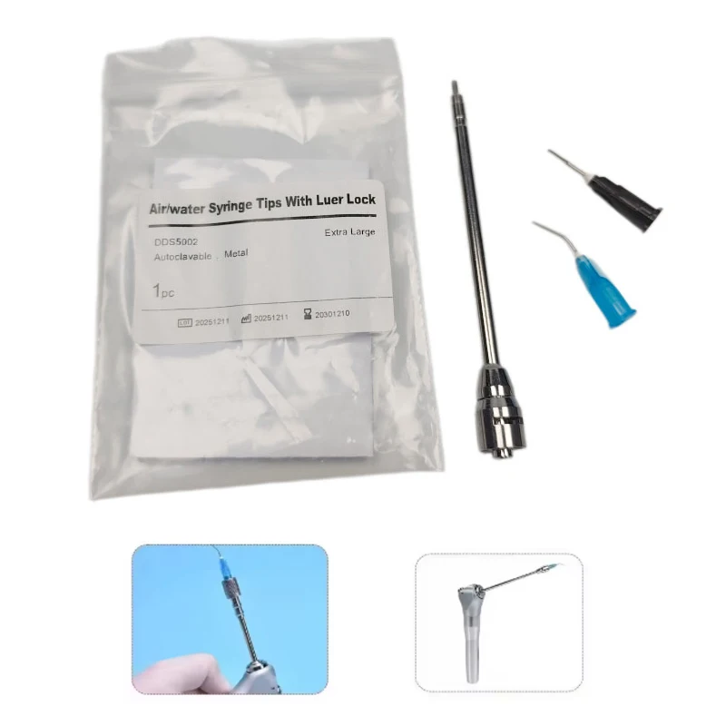 1Pcs/Bag Stropko Kerr Style Dental Air Water Irrigation Tips 3-Way Gun Tip Irrigator Dry 50/90mm with Luer Lock Autoclable