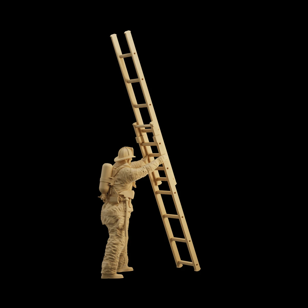 3D Print 1/64 1/43 1/35 Cloud Ladder Firemen Figure Miniatures Model Figurine Mini Doll Creative Scene Prop Display Decor