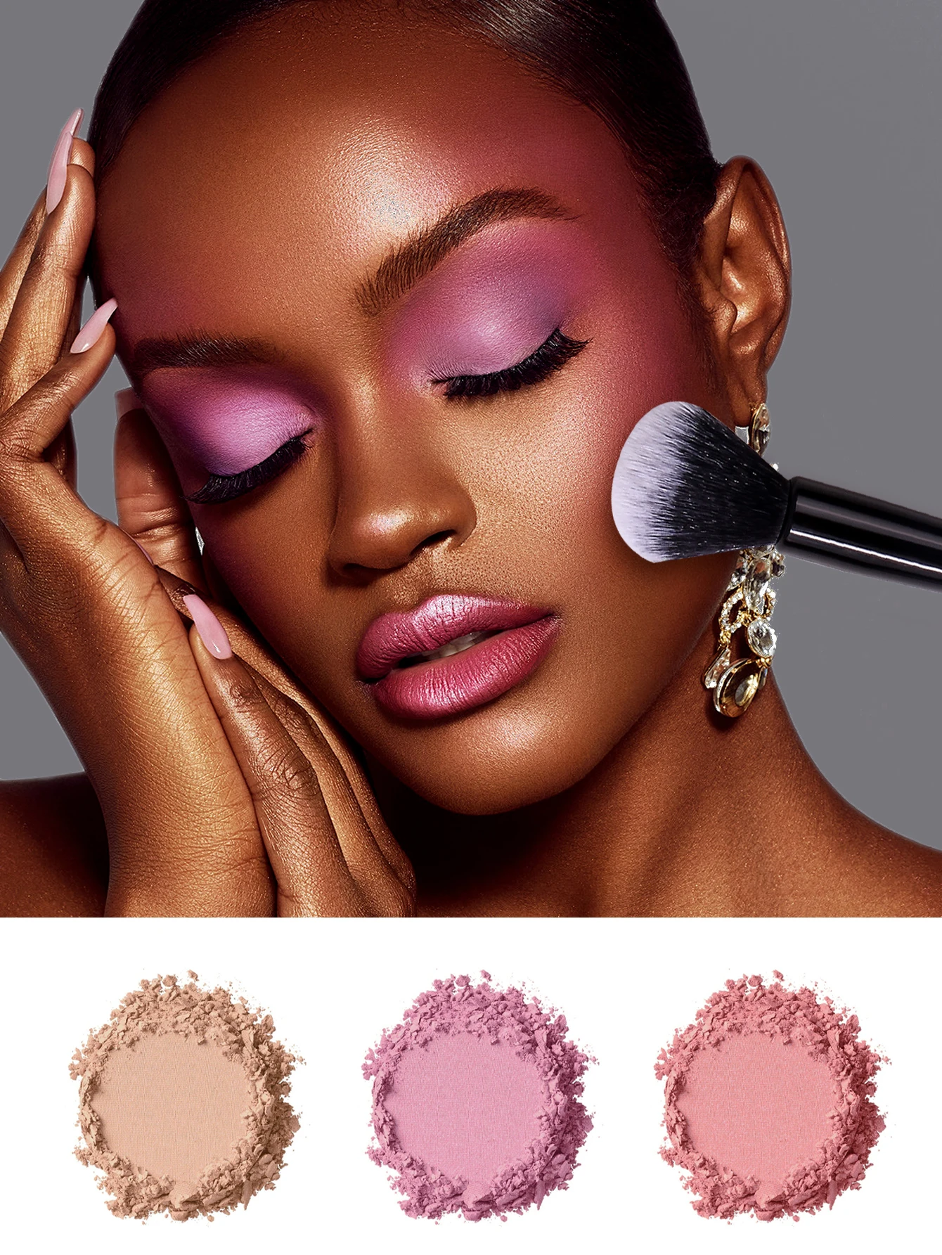 قطعة واحدة من فرشاة الوجه الناعمة متعددة الاستخدام - رأس مدبب ومستدير لمحيط مسحوق أحمر الخدود، أدوات تجميل مناسبة للسفر للنساء