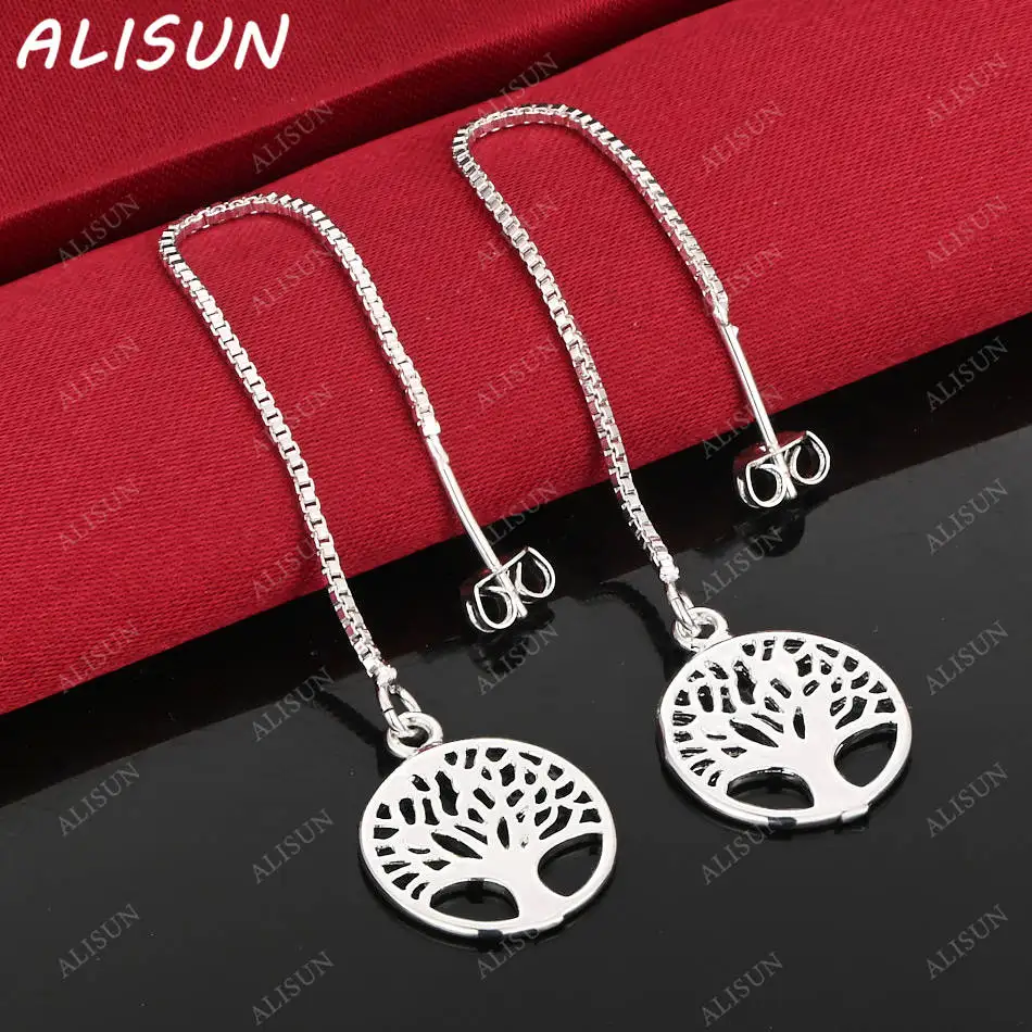 

ALISUN 925 Sterling Silver Tree Earrings Drop Earrings For Women Fashion Jewelry Charm Grace Noble Wedding Accessories