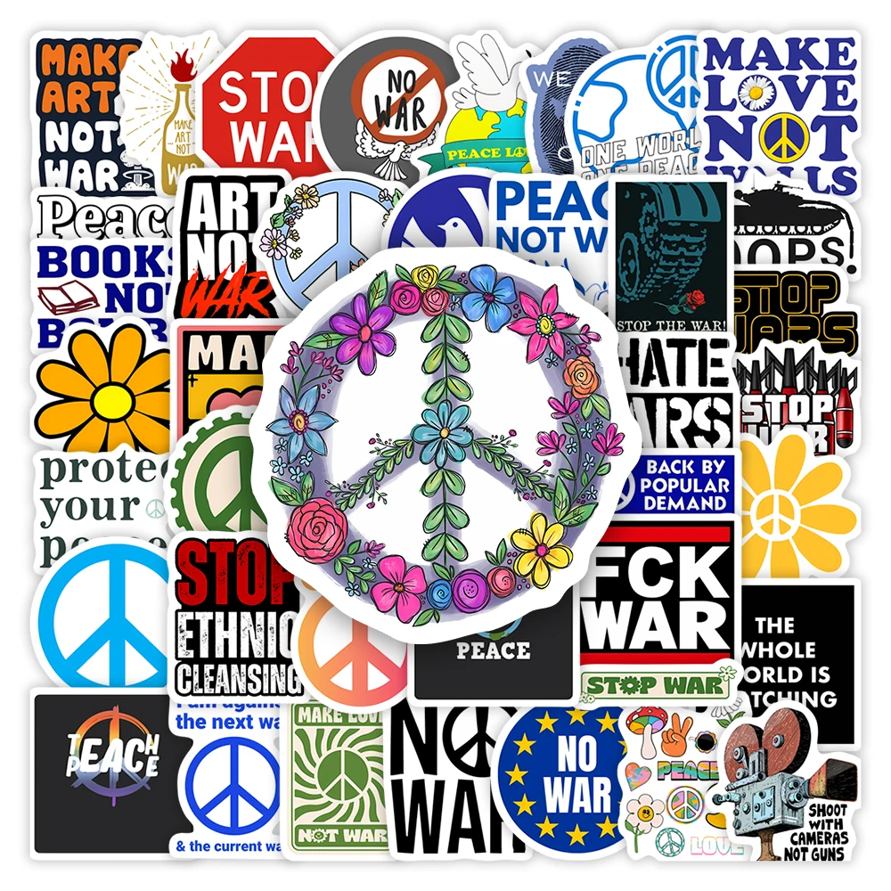 Anti War Peace Stickers Stop War Love DIY Kids Toys Gift Waterproof Decal for Laptop Phone Scrapbook Journal Bottle Decoration