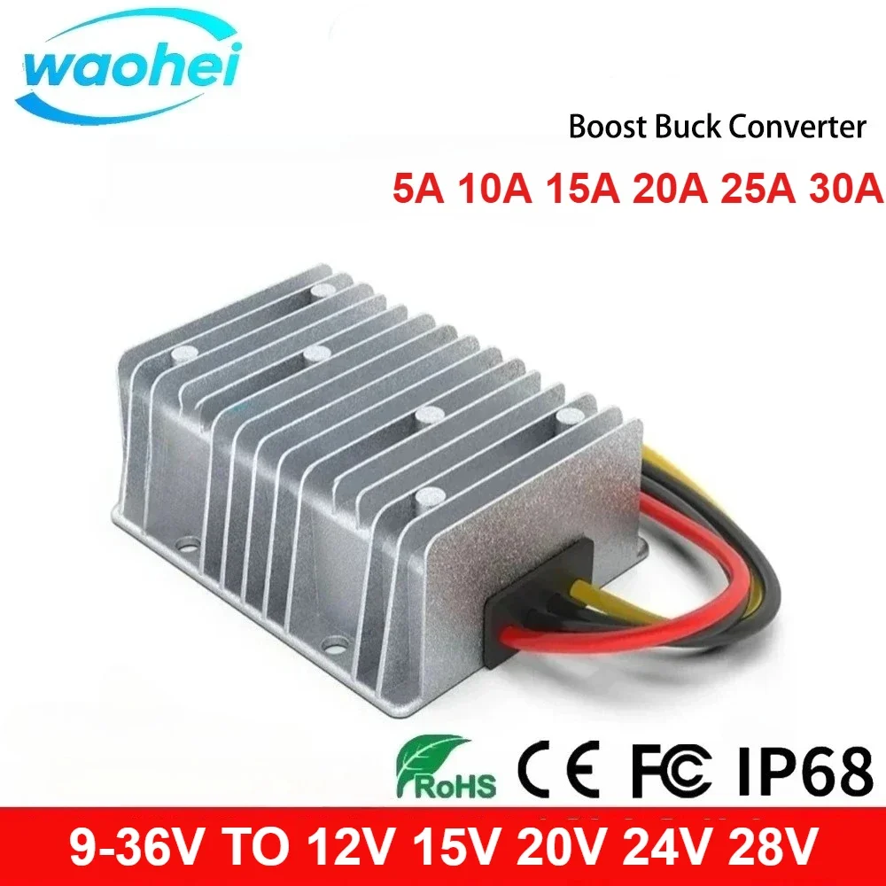 DC-DC 12V 24V 9-36V TO 12V 13.8V 15V 19V 20V 24V 5A 10A 15A 20A 25A 30A Boost Buck Converter Stabilizer Voltage Regulator Module