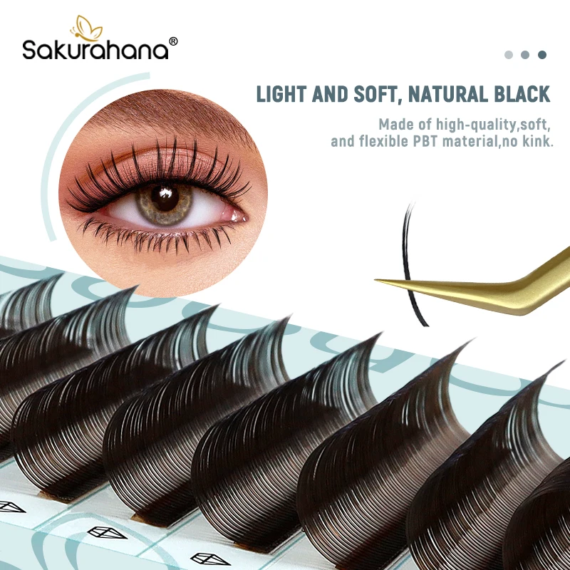 SAKURAHANA 5D Spikes Fairy Flora Lashes Easy Fan Eyelash Extension 5D Flora Individual Lashes Soft Natural Beauty Makeup Supplie