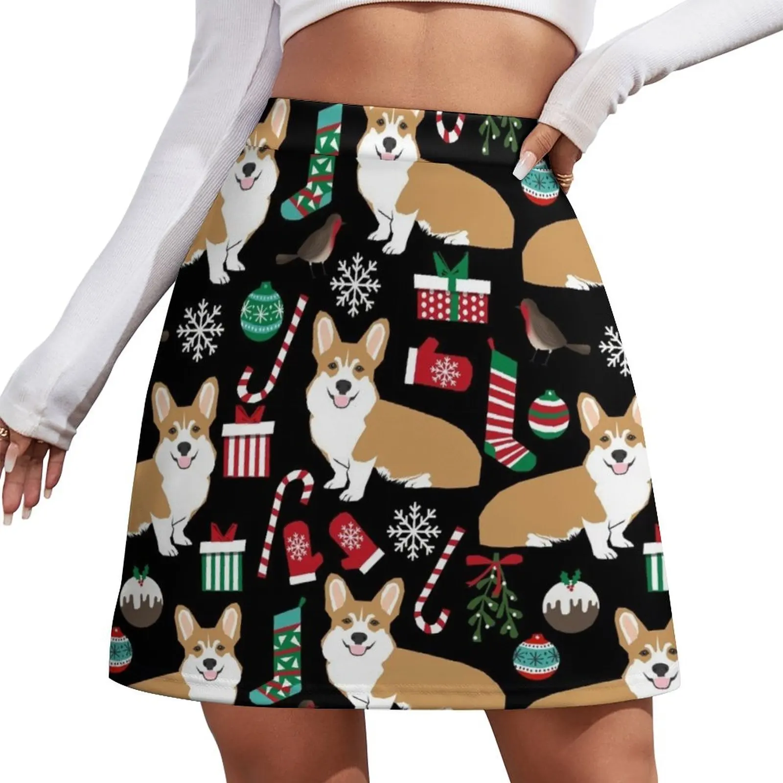 Corgi welsh corgi christmas presents santa hat dog gifts dog breeds by pet friendly Mini Skirt Miniskirt Kawaii