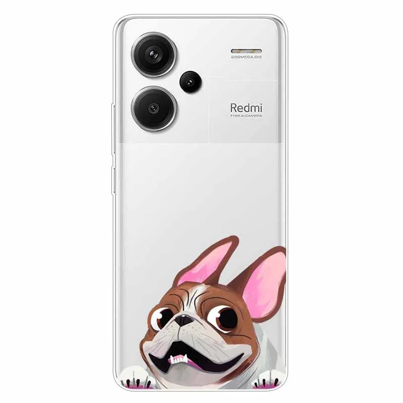 For Redmi Note 13 Pro Plus 5G Case Clear Bumper Soft TPU Silicone Cover For Xiaomi Redmi Note 13 13Pro+ 5G Transparent Coque Dog