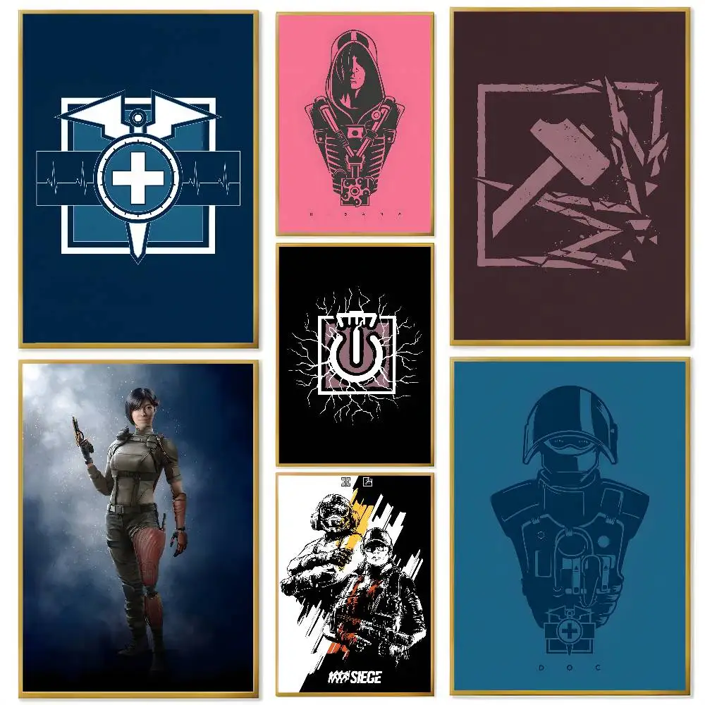 

R-Rainbow Game Six S-Siege Poster HD art sticky wall waterproof home living room bedroom bar aesthetic decoration