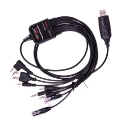 Universal USB Programming Cable 8 in 1 Kit for MOTOROLA KENWOOD YAESU Icom HYT Baofeng Ham Radio PC Program Data Line Accessory