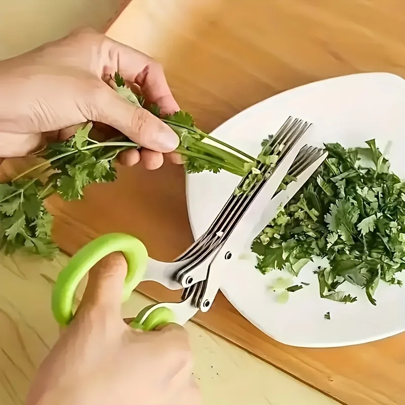 5-Layered Forged Stainless Steel Ambidextrous Kitchen Scissors Ultra-Sharp,Versatile Onion Herb Shredder Durable,Safe,Easy Clean