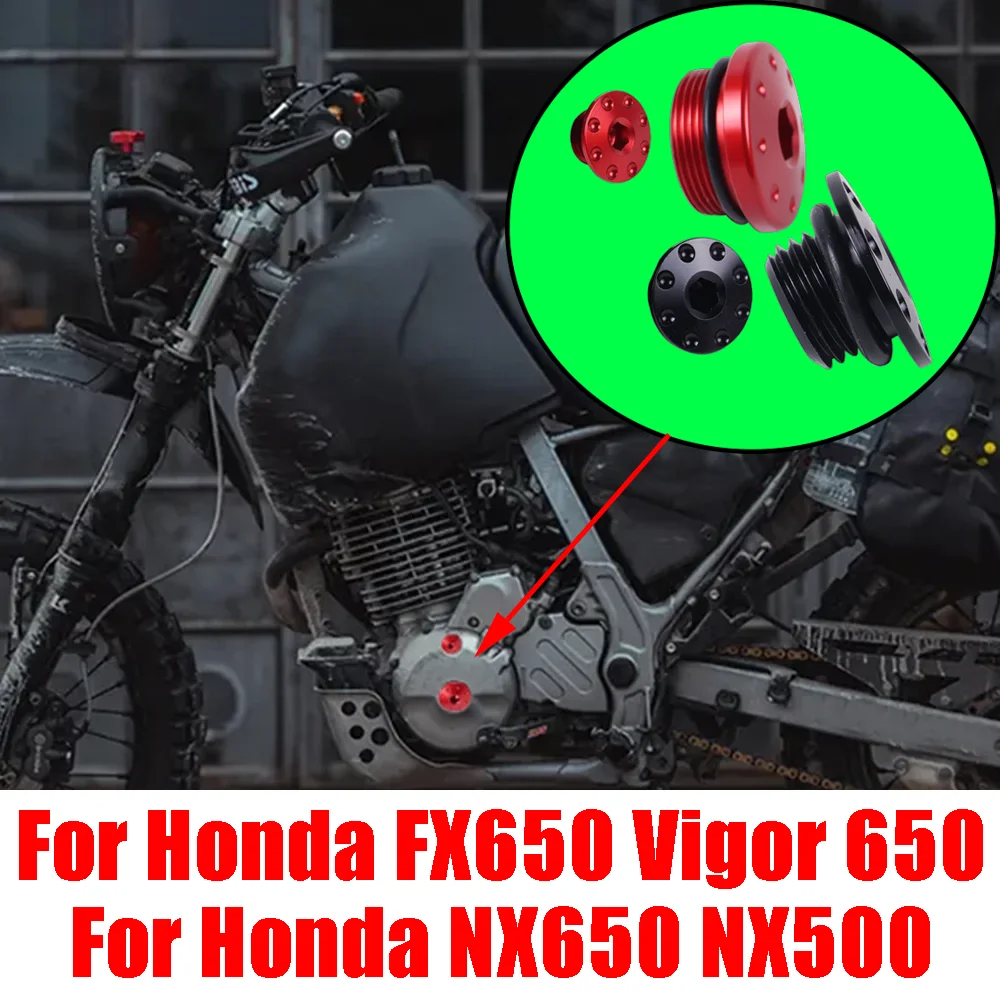 Accesorios para motocicleta: Tapa de orificio de sincronización del motor, tapa de tornillo del cárter para Honda Dominator 650 500 NX650 NX500 FX650 Vigor 650