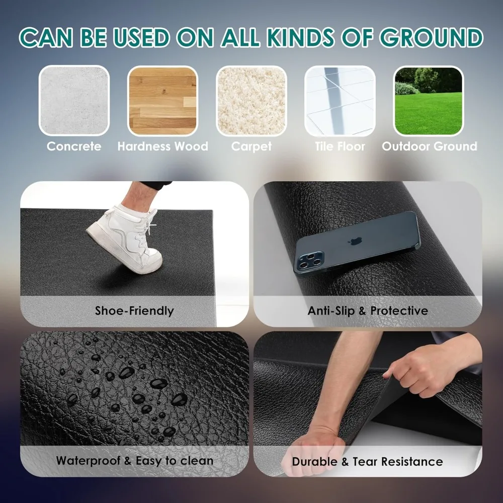 حصيرة تمرين كبيرة جدًا 8x6/8x4/6x4 عالية الكثافة غير قابلة للانزلاق أرضيات للتمرين للمنزل وصالة الألعاب الرياضية وقلب MMA HIIT #6