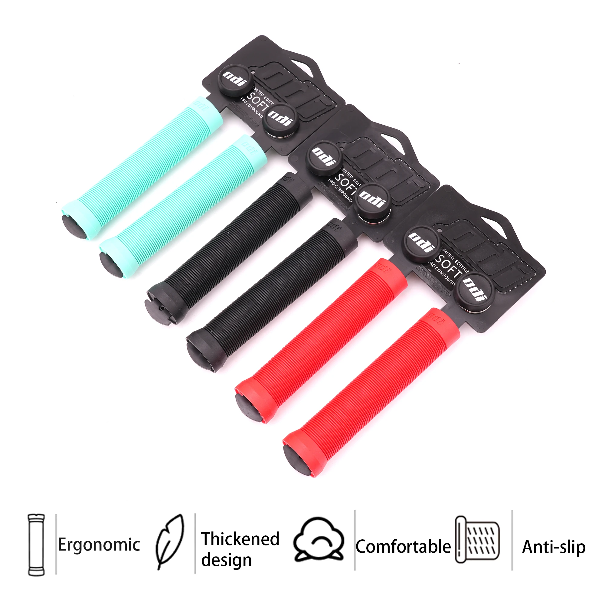 ODI 160MM Extended Grip Soft Silicone Bike Grips MTB Handlebar Cuff Shockproof MTB Handle Cover for XC AM DH FR BMX Cycling Part