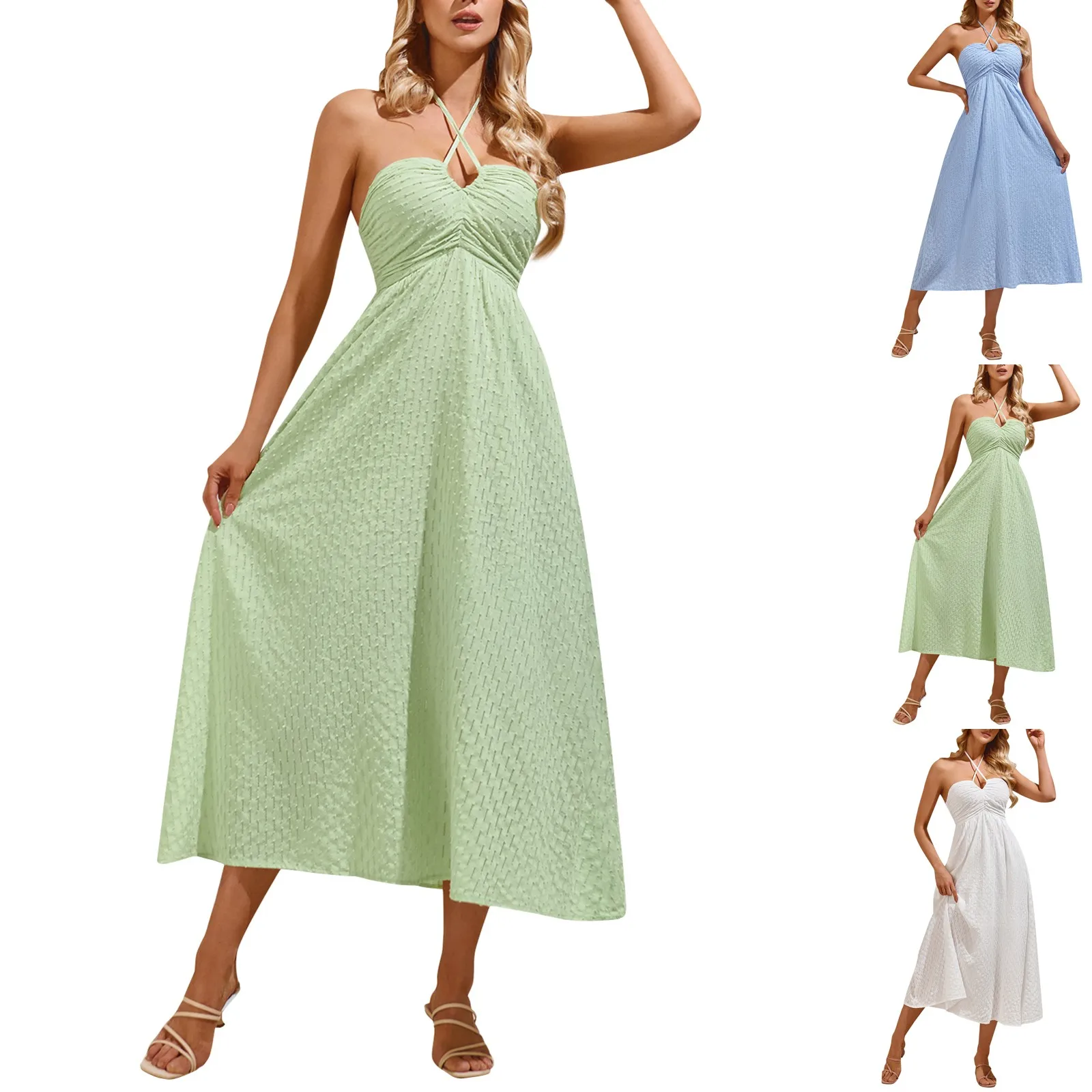 

New Women's Summer Fresh V-Neck Strappy Fashion Dress Summer Dresses for Women 2024 Women's Dress