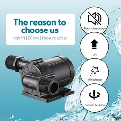 Submersible Water Pump DC 12V 180 Degrees Low Noise Mini Immersion Pump 12m Lift Brushless Motor 700L/H Boost Water Pump