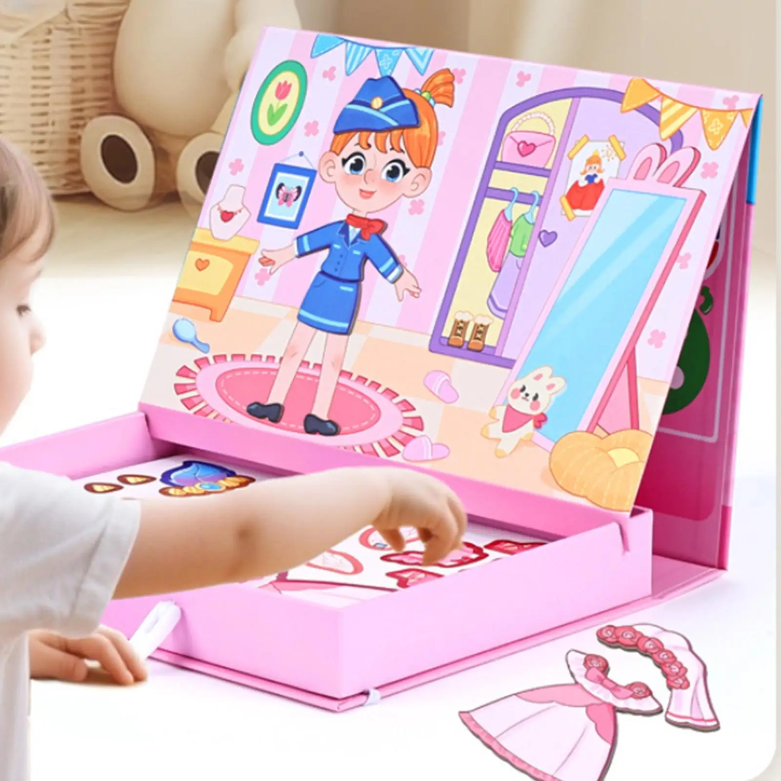 Puzzle Magnetik Dua Sisi Permainan Berpura-pura Menyulap Wajah Puzzle Untuk Anak Perempuan Remaja Balita Keluarga Sekolah Rumah