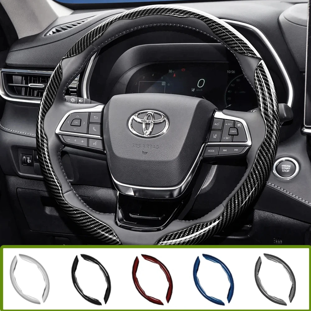 Suitable for Toyota Carbon Fiber Texture Steering Wheel Cover with Segmented Quick-Release Design, Durable, for Rav4, Hilux