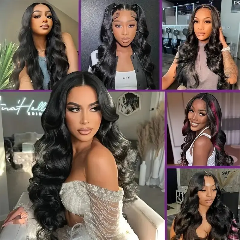 13x4 HD Lace Front Wig 180 Density 22 Inch  Body Wave 13x6 HD Lace Frontal Wig Wavy Glueless Pre Plucked For Women Hair Wig