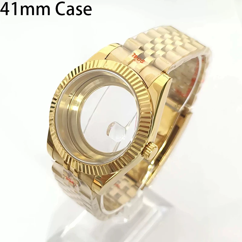 

Нержавеющая сталь 316L, 41 мм, золотой корпус для часов в классическом стиле + ремешок, циферблат 28,5 мм, водонепроницаемый, подходит для механизма 8285