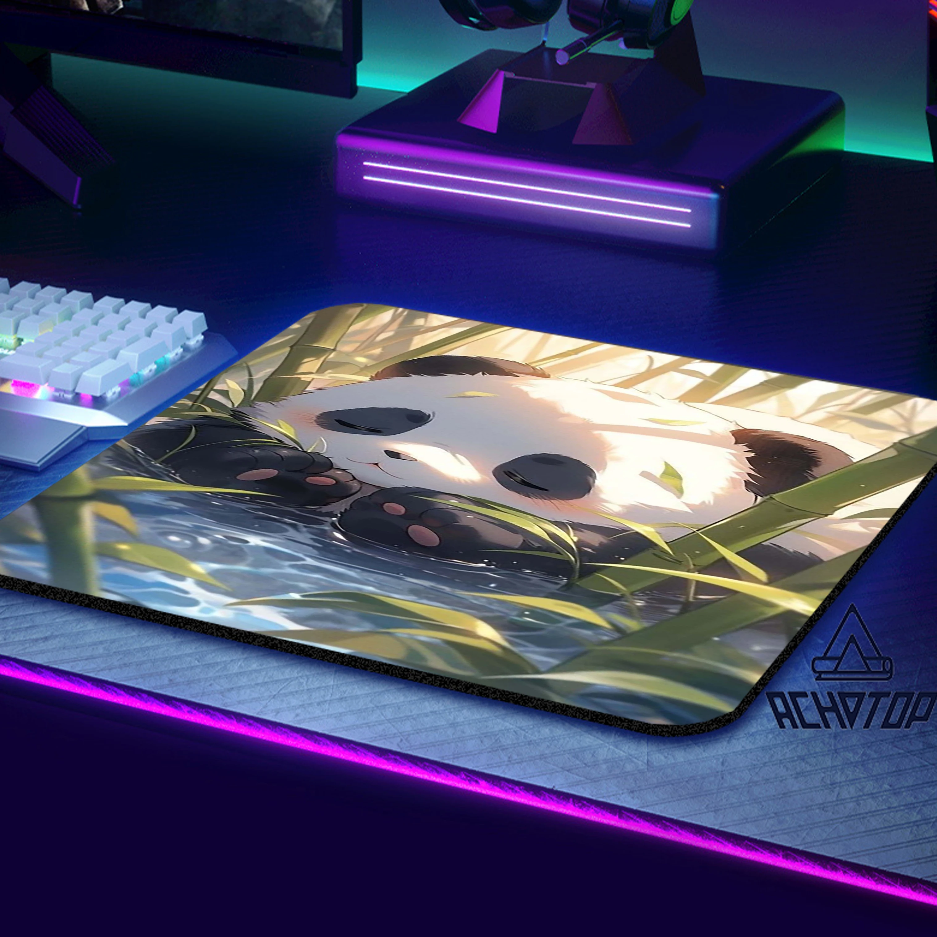 Kawaii Anime Panda Balance Mouse Pad E-Sports Gaming Mousepad Gamer Computer Mouse Mat Office Cute Keyboard Mat 40X45 CM