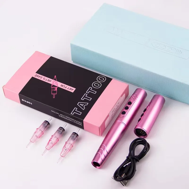 2 Batteries PMU Tattoo Machine Set Best Tattoo Machine SMP Wireless Tattoo Machine Kit for Permanent Make up Brows