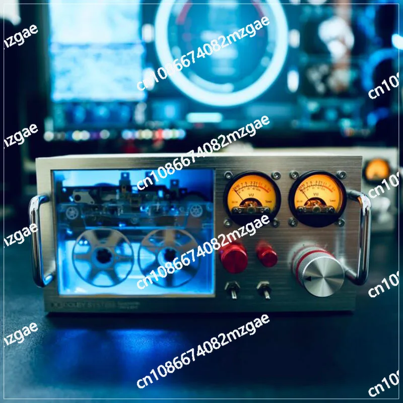 

USB Powered (Transparent Case) Desktop Audio Reactive Atmosphere Light VU Meter Decor Retro Tape Cassette Bluetooth APP Control
