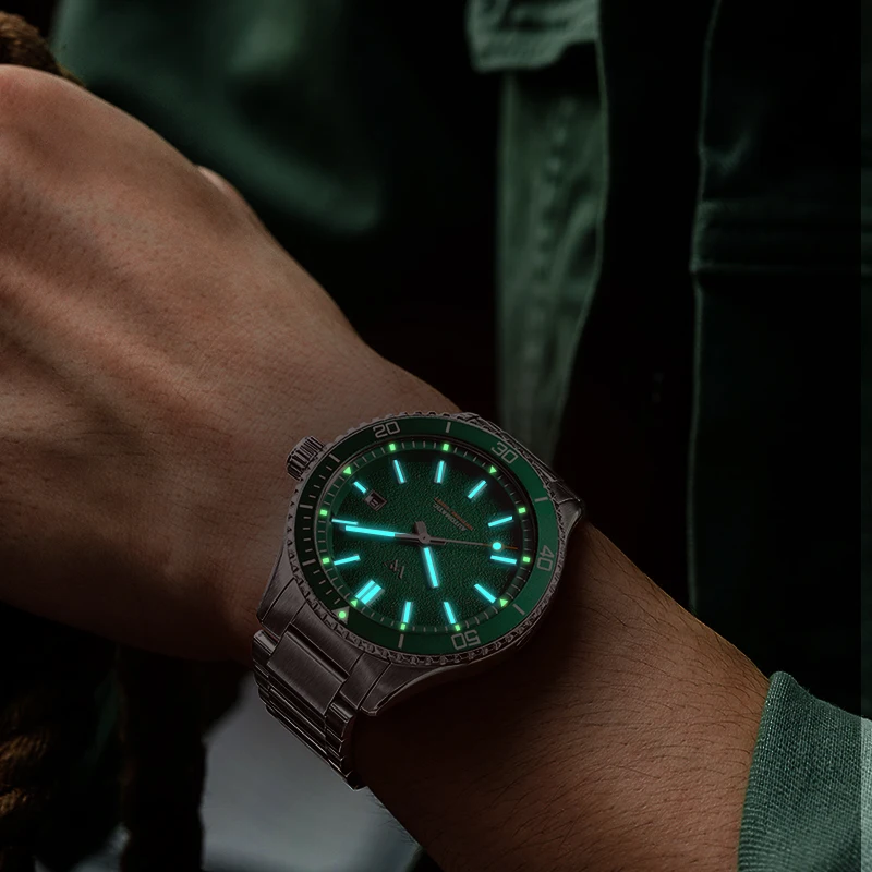 ساعة WM ساعات ميكانيكية أوتوماتيكية مقاومة للماء ساعات رجال الأعمال ساعة Welly Merck WM046M