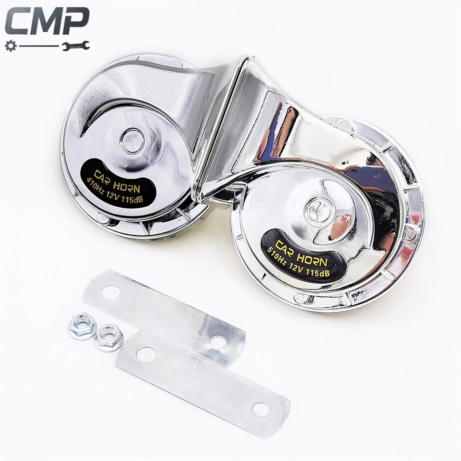 2Pcs 12V 300DB Chrome Super Loud Train Horn Waterproof for Motorcycles Cars Truck SUV Boat Horn Accessories Car Replace Parts ﻿