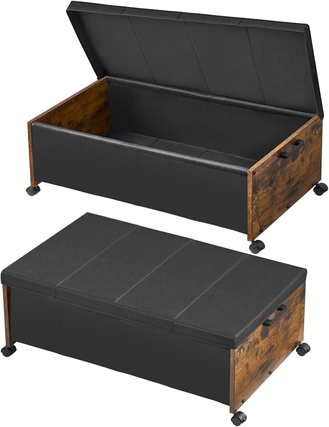 Gavetas de Armazenamento Extra Grandes para Debaixo da Cama com Rodas, Design de Madeira Resistente com Recursos Patenteados