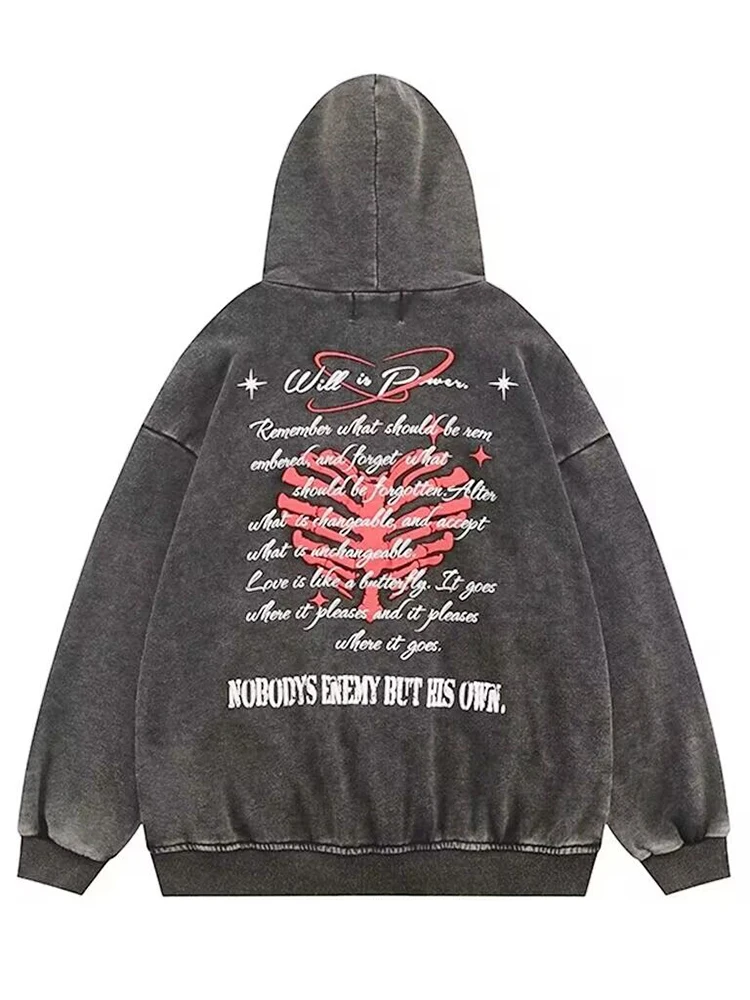 Hooded Shirt Y2k Print Hoodies Men\'s clothing High Street Long Sleeve sweatshirts for men Round Neck Vintage Women\'s Hoodie