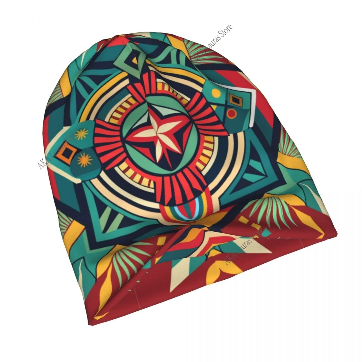 Aztec Ethnic Autumn Female Warm Beanies Double Used Outdoor Bonnet Hats