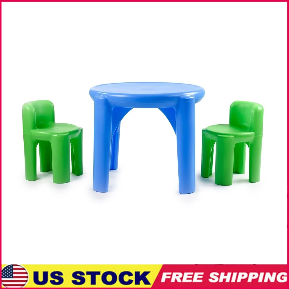 

Multi-Color Activity Table and Chair Set Kids Includes Two Chairs Lightweight Durable Easy to Clean Ideal Snacks Crafts Learning