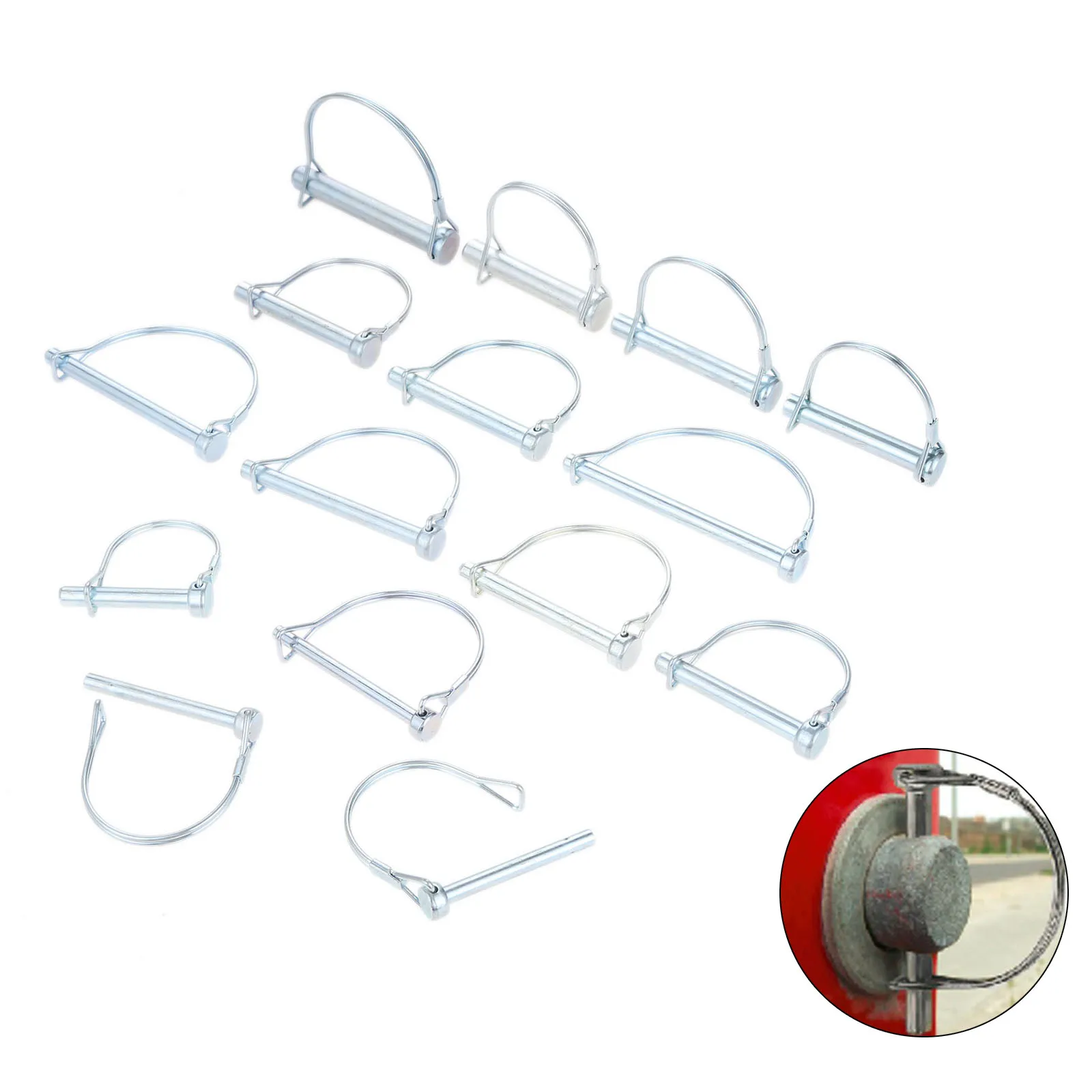 5/4/2pcs Coupler Safety Pin D-shape Steel Shaft Locking Ring Split Hitch M6 M8 M9 M9.5 M10 M12 Secure Latch Garden Industrial