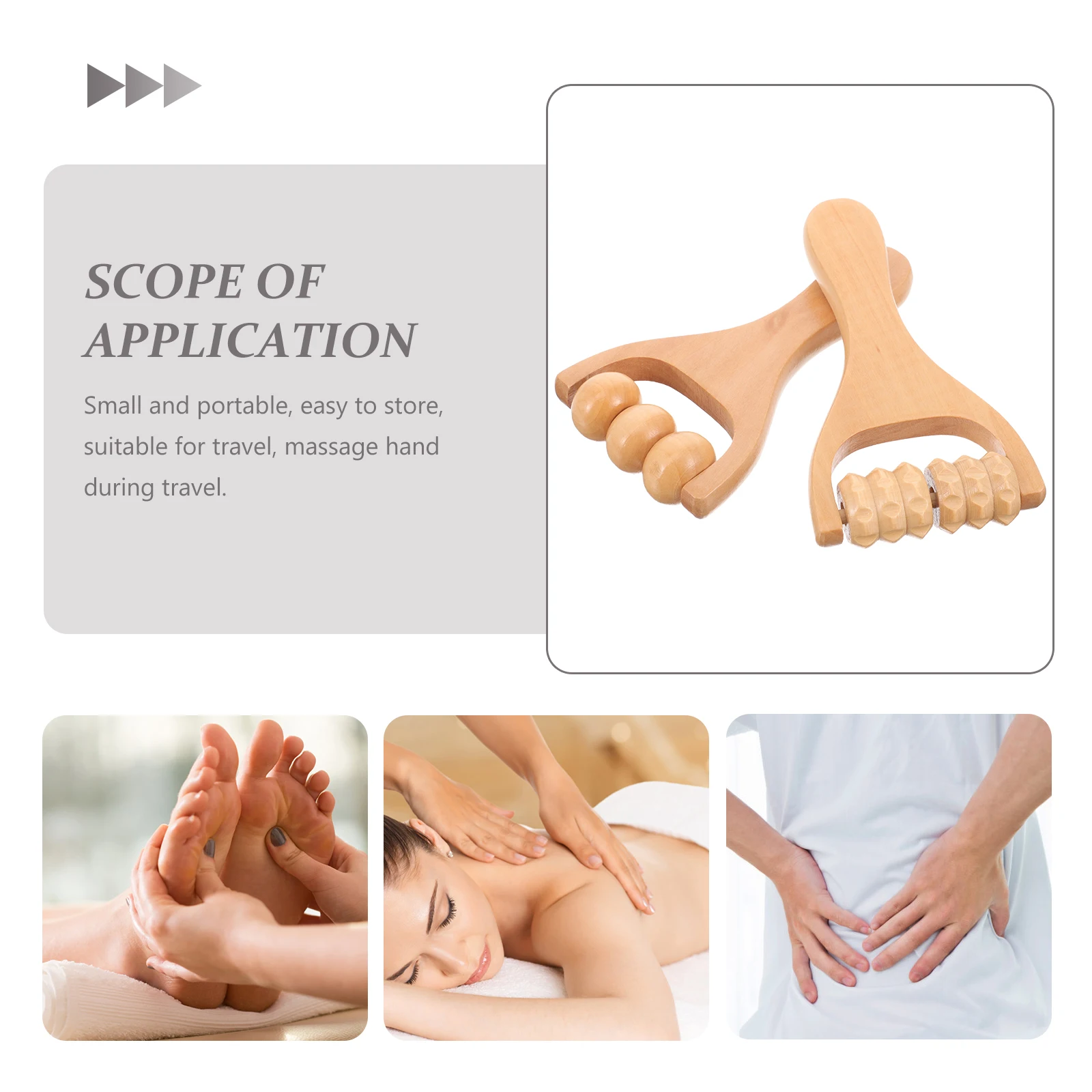

2pcs Massage Roller Tools Natural Wood Acupoint Massager For Neck Shoulder Foot Portable Compact Design Reusable Body Relaxation