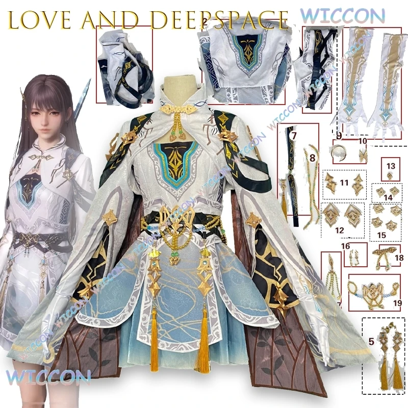 

Game Love And Deepspace Liu Yun Wan Feng Battle Dress Cosplay Hanfu Lolita Skirt Roleplay Costume Chinese Style Halloween Cos