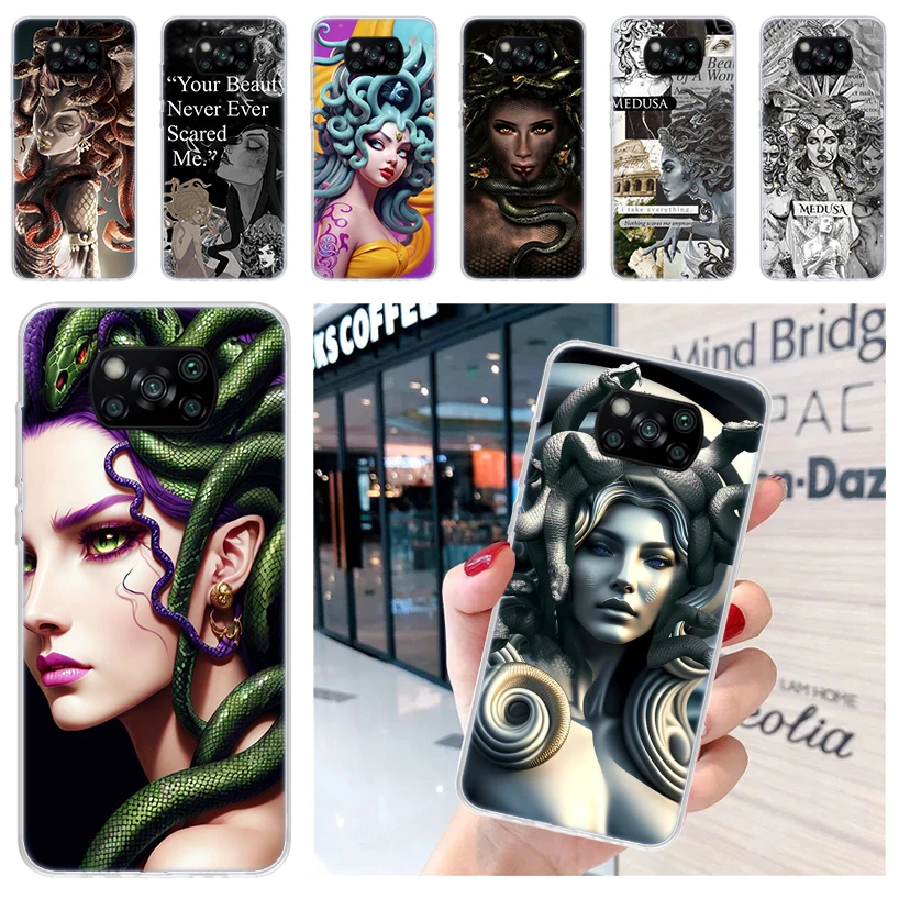 Medusa Greek Mythology Soft Phone Case for Xiaomi Poco X6 X5 X4 Gt X3 Nfc F6 F5 Pro M5s M5 M4 M3 F4 F3 F2 F1 Capa Coque Cover fo