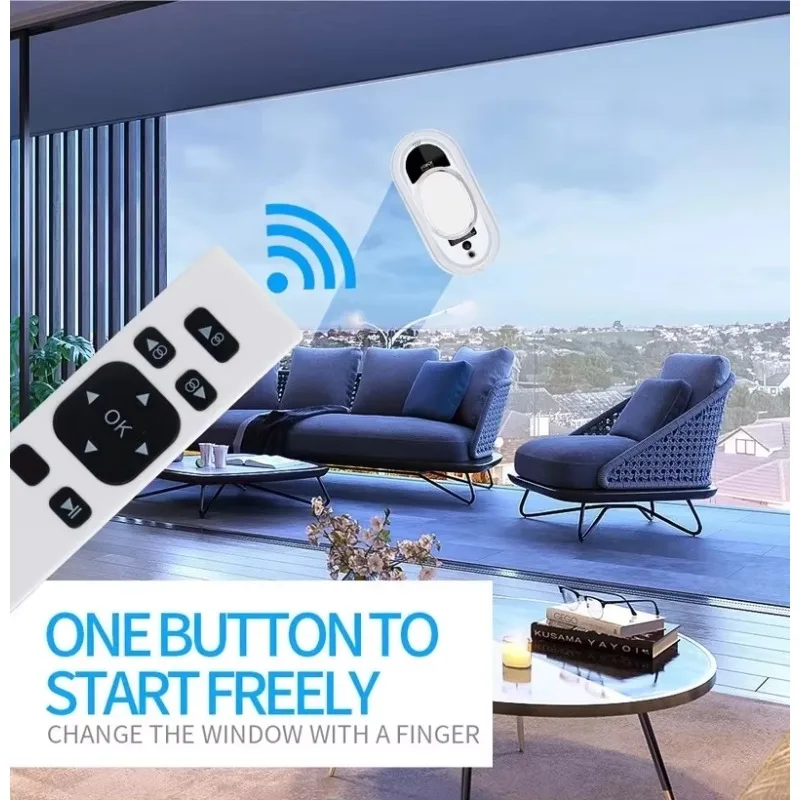 Double Brush Electric Window Robot Cleaner with Remote Control Outdoor Use Automatic Wet & Dry Cleaning 4m Power Line