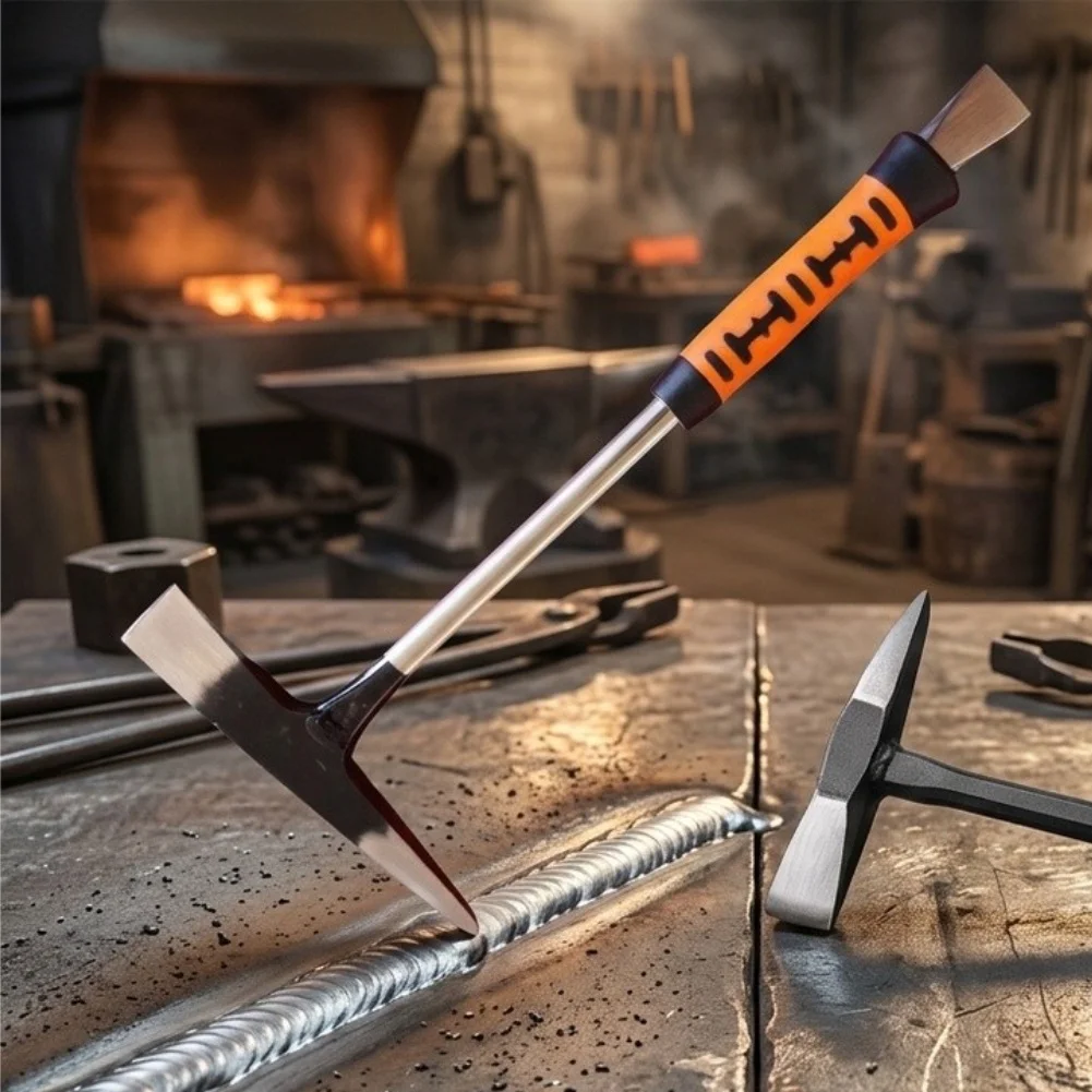 Welding Hammer with Dual Function Head for Removing For Slag Layers and Clearing Weld Spatter from Joint Areas