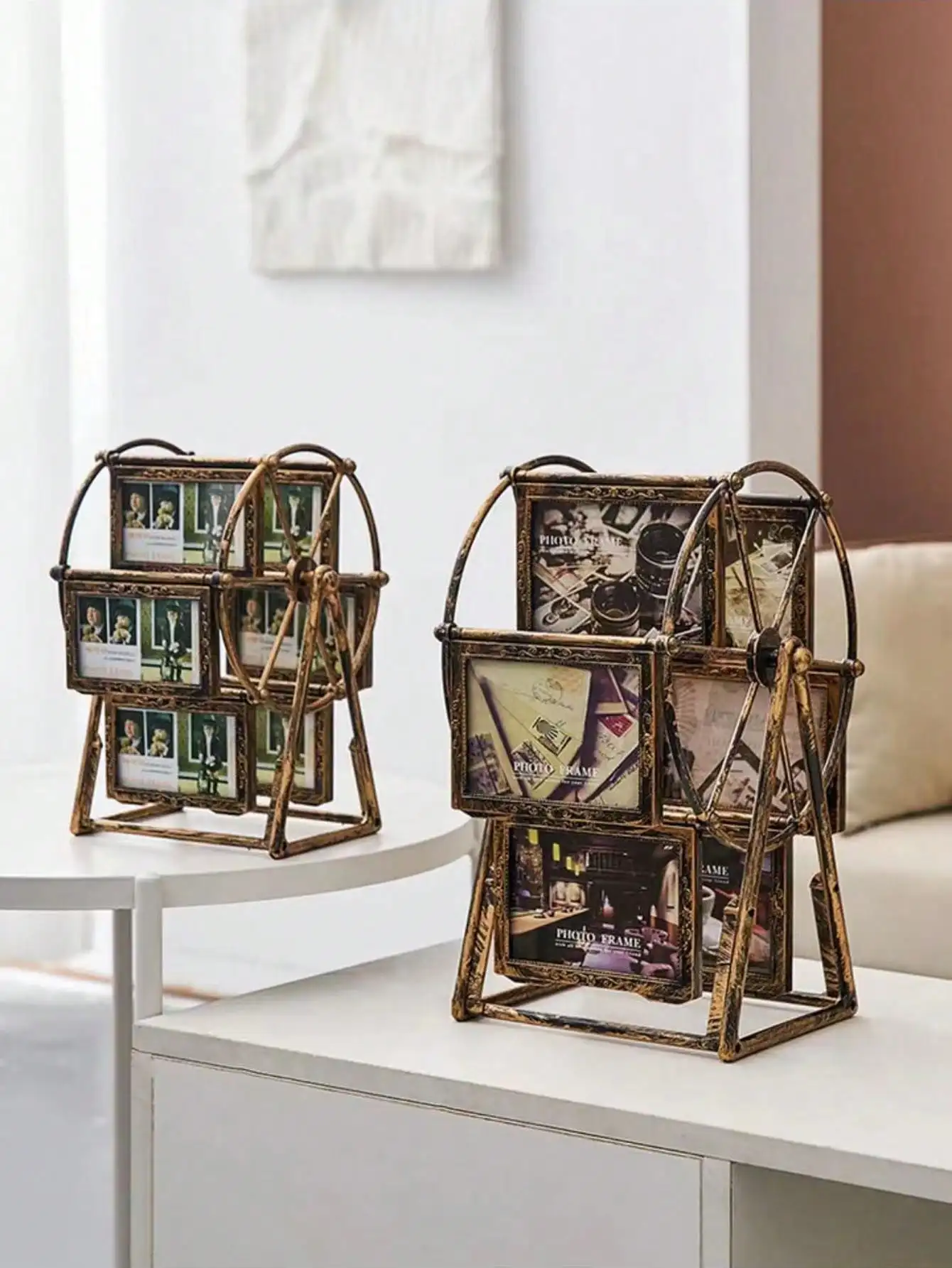 Retro Rotating Ferris Wheel Photo Frame Windmill Living Room Decoration Home Accessories Bedroom Picture Frame Set Photo Frame