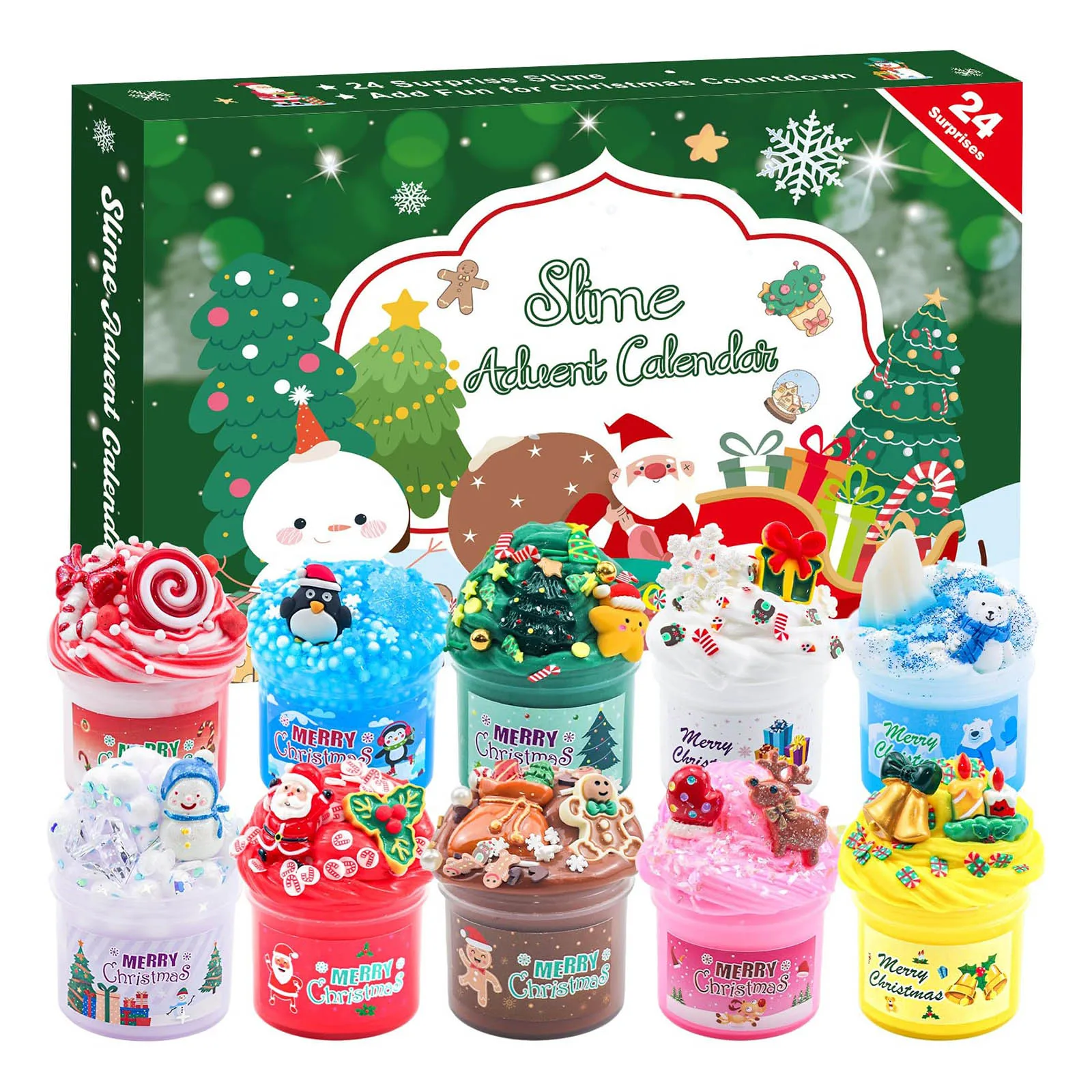 Countdown Clocks Christmas Countdown Calendar Surprise With DIY Mud Set Fun Gifts For Children Toys For Digital Timer Classroom