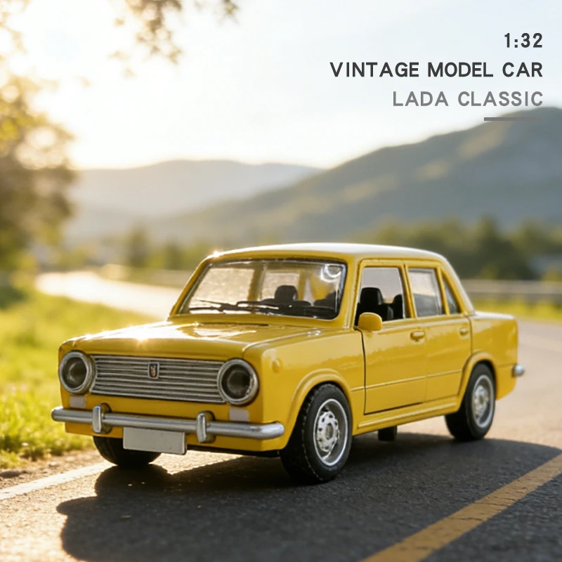 

1:32 Alloy Diecast LADA Vintage Car Model Classic Pull Back Car Miniature Vehicle Replica For Collection Gift
