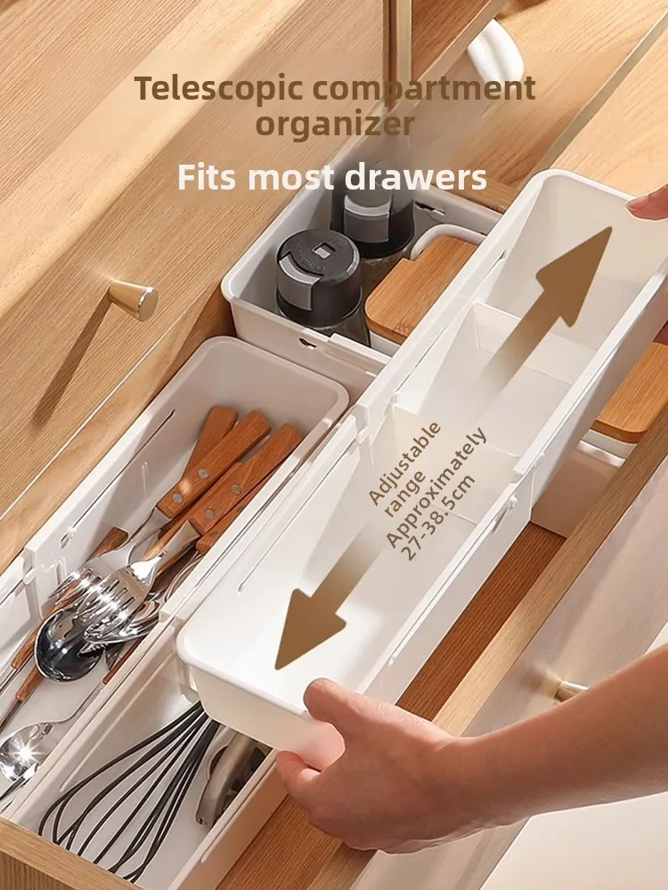 

Expandable Kitchen Drawer Storage Box Cabinet Organizer Utensils Cosmetic Classification Tool Set Desktop Cosmetic Box
