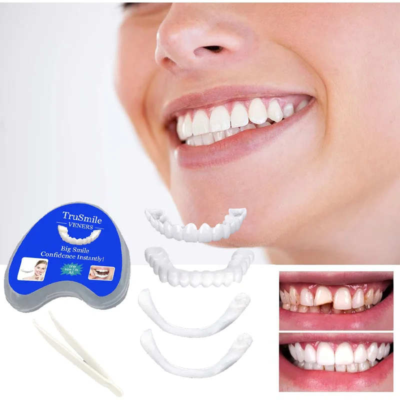 New Dentures Simulation Teeth Model Cover Teeth Gap Teeth Artifact Temporary Brace Tooth Sticker Set Whitening Denture Care